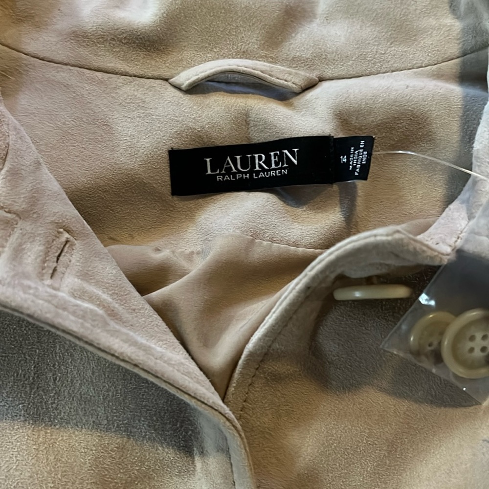 Lauren Ralph Lauren Suede Fringed Jacket Size 14